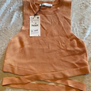 Tangerine Zara Wrap Tank Top